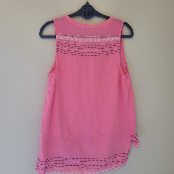 Caslon Pink Button Front Tank Top - Picture 4 of 9